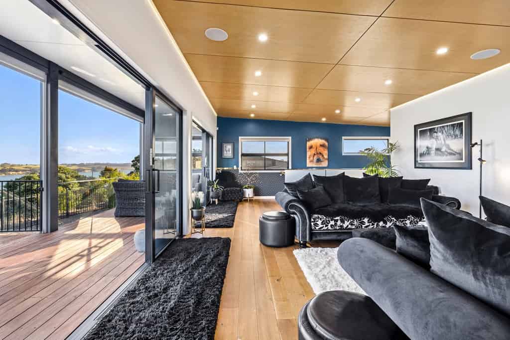 Lounge opening to the sunset deck