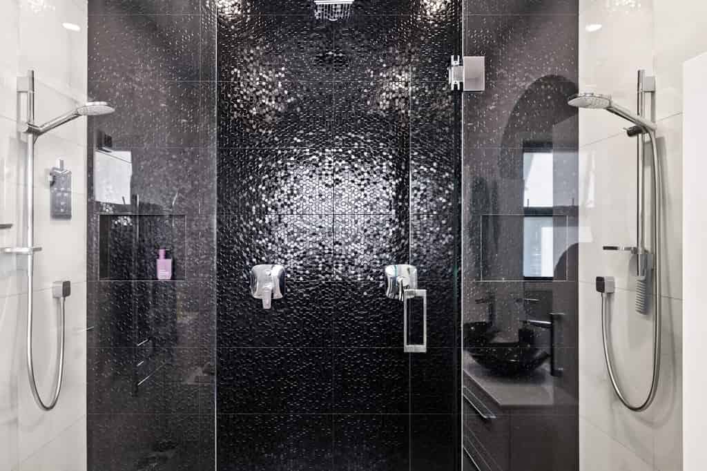 Tiled rainfall shower